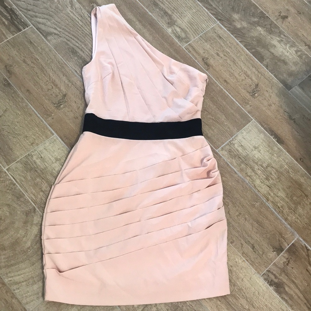 Ark and Co One Shoulder Pleated Dress Size Small